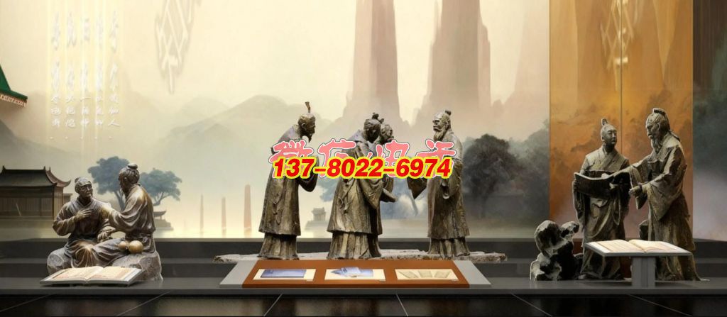 銅雕?傳統(tǒng)文人雅集交流人物景觀(guān)雕塑組