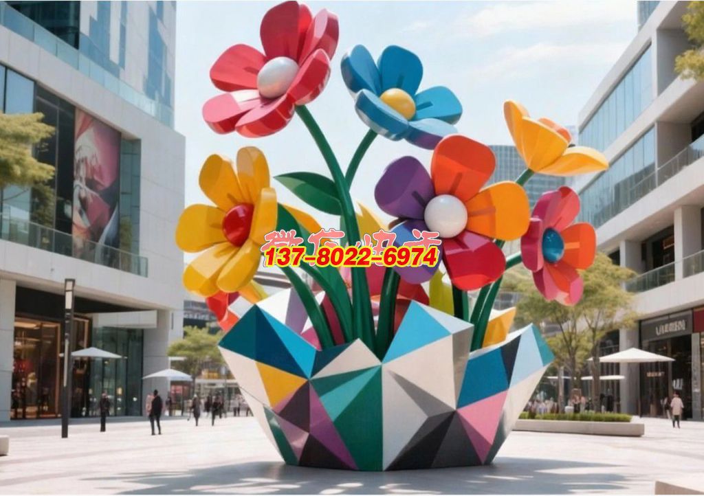 《綻城?綺夢(mèng)花簇》：都市園林里的不銹鋼景觀，盛綻彩色花束織就鮮活日常